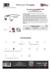 Notice T'nB ENERGY AIR Ecouteur