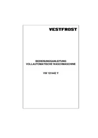 Bedienungsanleitung VESTFROST VW 101442 Y Waschmaschine
