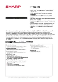 SHARP HT-SB400 - Barre de son