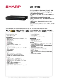 SHARP BD-HP21S - Lecteur de disque Blu-ray