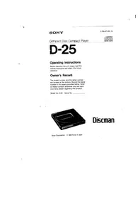 Discman D-25 SONY
