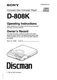 Discman D-808K SONY