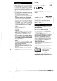 Discman D-125 SONY