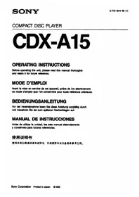 SONY CDX-A15 - Autoradio
