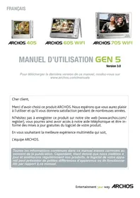 ARCHOS 405/605/705 - Lecteurs multimédias portables