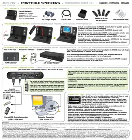 ARCHOS PORTABLE SPEAKERS - Haut-parleurs portables