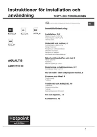 Bruksanvisning HOTPOINT AQUALTIS AQD1071D 69 EU Tvättmaskin