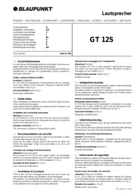 BLAUPUNKT GT 12S SUBTUBE - Subwoofer