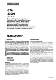 BLAUPUNKT GTA 2100B - Amplificateur de voiture