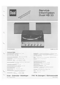 DUAL HS33 - Plattenspieler