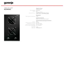 GORENJE GC340AC  - BROCHURE - Table de cuisson