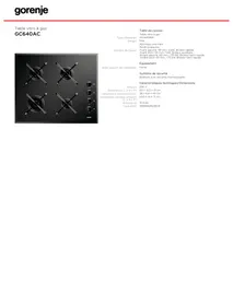 GORENJE GC640AC  - BROCHURE - Table de cuisson