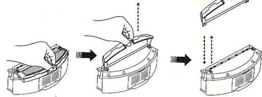 HOMDAY ASPIRATEUR ROBOT TELECOM 287487 - Assemblage et démontage du compartment à poussières: - 12