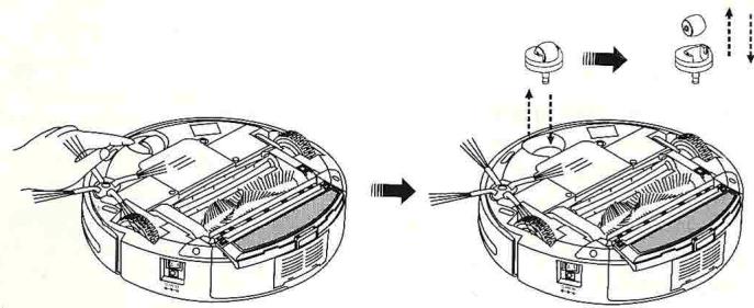 HOMDAY ASPIRATEUR ROBOT TELECOM 287487 - Assemblage, démontage et nettoyage de la roue avant: - 1