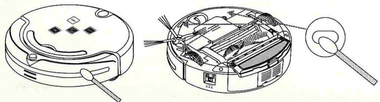 HOMDAY ASPIRATEUR ROBOT TELECOM 287487 - 4-8 Nettoyage du capteur et fenêtre transparente infrarouge: - 1