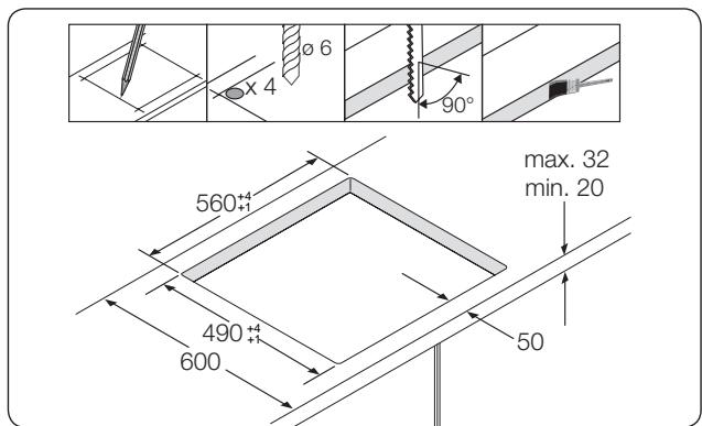 SAMSUNG NZ63F3NM1BB/UR - INSTALLING INTO THE COUNTERTOP - 3