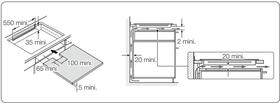 SAMSUNG NZ64H57479K/EF - INSTALLATION DE L'APPAREIL SUR LE PLAN DE TRAVAIL - 8