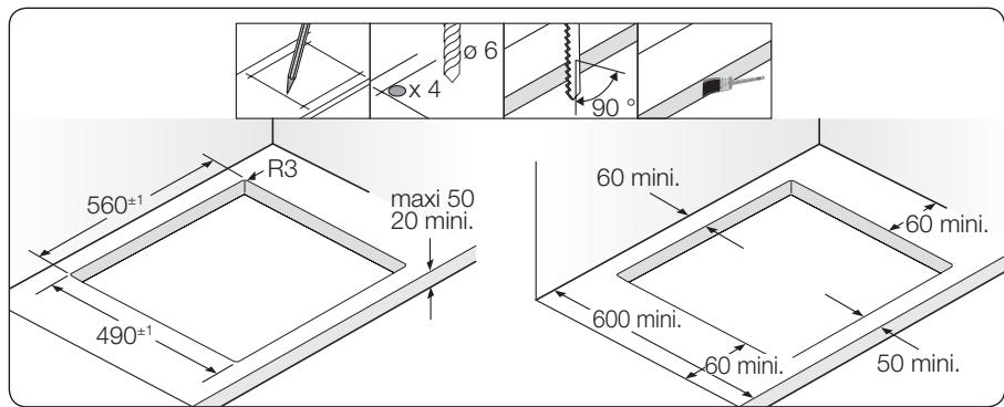 SAMSUNG NZ64N7777GK/E1 - INSTALLATION DE L'APPAREIL SUR LE PLAN DE TRAVAIL - 6