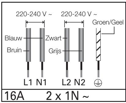SAMSUNG NZ64N7777GK/E1 - x 1N ~: scheid de draden vór aansluiting. - 1