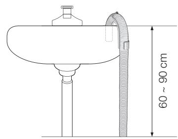 SAMSUNG ECO BUBBLE WD1704RJC1 - Raccordement du tuyau de vidange - 2