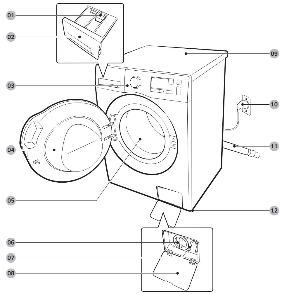 SAMSUNG ECO BUBBLE WD80J6410AW - Pièces incluses - 1