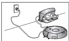 SAMSUNG NAVIBOT SR 8857 - Bij hetplaatsen van het oplaadstation moet u ervoor zorgen dat het netsnoer Niet open enbloot op de vloer ligt. - 1