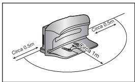SAMSUNG SR8841 NAVIBOT - Er mogen zich 0,5 m links en rechts en 1 m vóór het oplaadstation geen obstakels bevinden. - 1