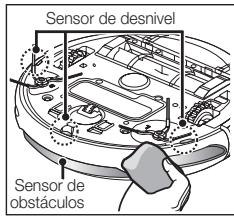 SAMSUNG NAVIBOT SR8895 - Elimine regularamente该如何 sustancia extraña que se acumule en los sensores de obstáculos o de desnivel. - 1