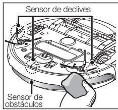 SAMSUNG SR8895 NAVIBOT SILENCIO - Retire, regularamente, quaisquersubstancias estranhas acumuladas nos sensores de obstáculos e declives. - 1