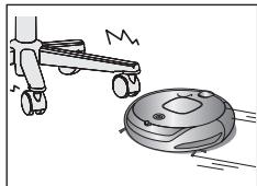 SAMSUNG SR8895 NAVIBOT SILENCIO - De robotstofzuiger kanijdens het zuigen gegen meubels zoals stoelpoten, tafelpoten, dun en lang meubilair en dergelijk opbotsen. - 1