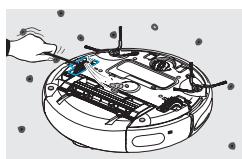 SAMSUNG SR8895 NAVIBOT SILENCIO - HET RIJWIEL REINIGEN - 3