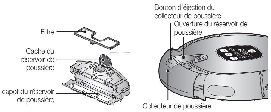 SAMSUNG SR8895 NAVIBOT SILENCIO - Videz le réservoir de poussière avant de le nettoyer. - 8