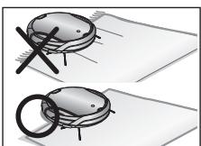 SAMSUNG SR8950 NAVIBOT - Bij kleden met lange kwastjes vouwt u de kwastjes onder het kleed. - 1