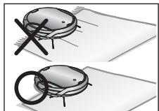 SAMSUNG SR8950 NAVIBOT - Para limiar alfombras con grandes borlas, dóbleLAS por bajo de la alfombra. - 1