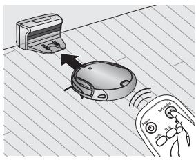 SAMSUNG SR8950 NAVIBOT - Met behulp van de knop Opnieuw opladen kut u de robotstofzuiger maar het oplaadstation latent terugkeren. - 1