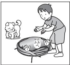 SAMSUNG VCR8950L3B - Si hay niños o mascotas solos, desactive el conmutador de encendido de la aspiradora robot. - 1