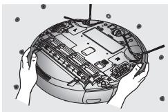 SAMSUNG VCR8950L3B - Voudevez eteindre le bouton de mise sous tension situé sous I'unité principale avant de nettoyer le robot aspirateur. - 2