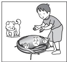 SAMSUNG VCR8950L3B - Wonneer u een kind of huisdier alleen LAST, moet u ervoor zorgen dat de aan-uitschakelaar van de robotstofzuiger in deuitstand staat. - 1