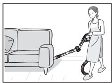 SAMSUNG VCR8950L3B - Le robot aspirateur ne peut pas nettoyer entièrement les endroits qu'il ne peut pas atteindre (ex.: coins, espace entre un canapé et un mur). - 1