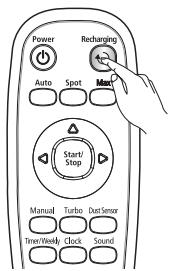 SAMSUNG VCR8950L3B - Met behulp van de knop Opnieuw opladen kut u de robotstofzuiger maar het oplaadstation latent terugkeren. - 2