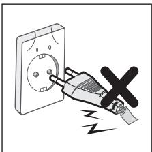 SAMSUNG VCR8950L3B - Gebruik geen beschadigd snoer of beschadigde stekker en eveneens geen loszittend stopcontact. - 1