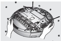 SAMSUNG VCR8950L3B - Desactive el conmutador de encendido de la parte inferior de la unidad principal antes de limpar la aspiradora robot. - 2