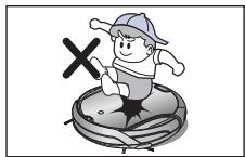 SAMSUNG VCR8950L3B - Zorg dat kinderen nicht op de robotstofzuiger stappen of erop gaan zitten. - 1