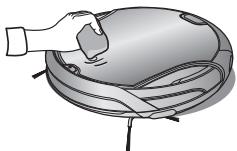 SAMSUNG VCR8950L3B - Voudevez eteindre le bouton de mise sous tension situé sous I'unité principale avant de nettoyer le robot aspirateur. - 2