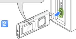 SAMSUNG YP-U7 - Connexion à un ordinateur et chargement de la batterie - 1