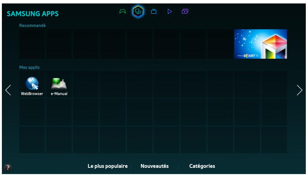 SAMSUNG UE48H6200 - Utilisation du panneau SAMSUNG APPS - 1