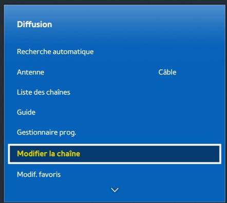 SAMSUNG UE48H6200 - Activation de la fonction de modification de chaînes - 1