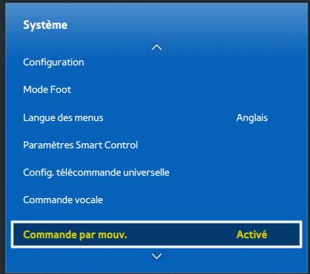SAMSUNG UE48H6200 - Configuration de la Commande par mouv. - 1