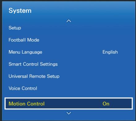 SAMSUNG UE40H6400 - Setting up Motion Control - 1