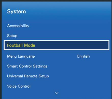 SAMSUNG UE40H6400 - Activating Football Mode - 1